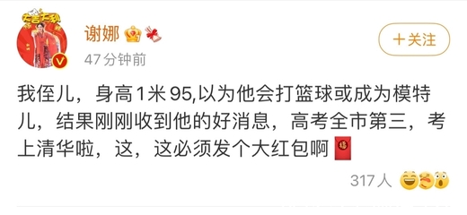 谢娜侄子清华录取 后生可畏背后的教育密码